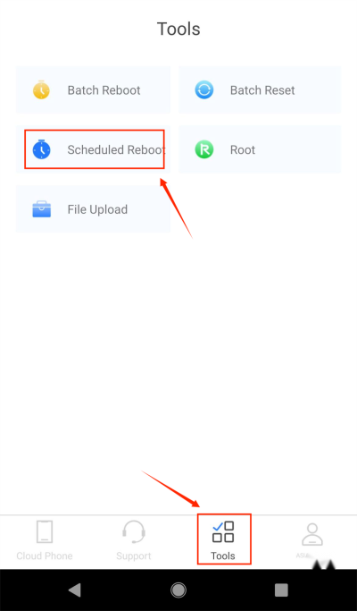 schedule reboot, redfinger cloud phone